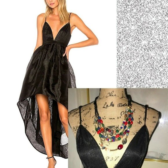 X BY NBD ANASTAZIA BLACK METALLIC DRESS~SMALL - Picture 2 of 9